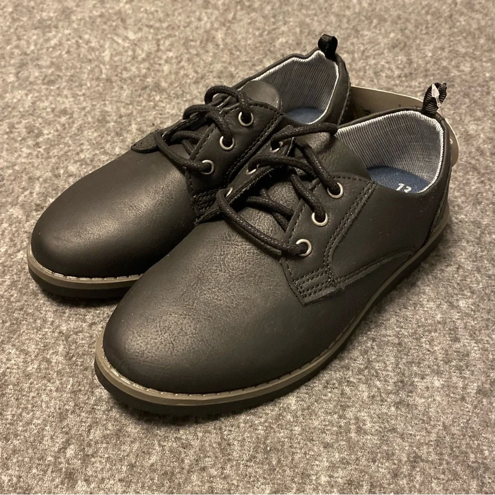 Wonder Nation Oxford Shoes Boys Size 13 Black‎ Lace Up New